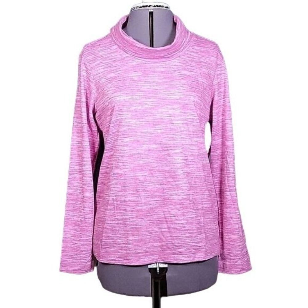 Karen Scott Sport Space-Dyed Cowl Neck Top Sz XS